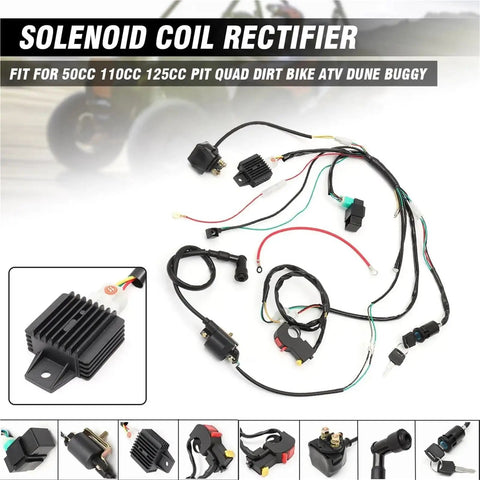 6 Coil CDI Ignition Wiring Harness Kit For Motorcycle ATV Quad Pit Bike 50cc 70cc 90cc 110cc 125cc Ignition Switch