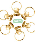 Top Shelf Gold Screwback Round Head Rivets With Pull Rings Heavy Duty Zinc Alloy 8 mm Fasteners For Leathercraft 60 pieces displayed.