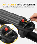 Heavy Duty Lockable Ski Racks With Slick Sliding Extension For Car Roof secure snowboard transport kit showing anti-lost wrench storage feature.