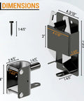 Heavy Duty Two Way Farm Gate Latch Lockable Livestock Latch Anti Rust Steel Ranch Fence Hardware dimensions illustration.