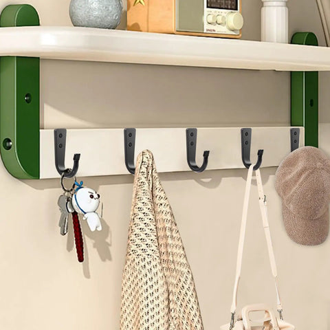 Heavy Duty Wall Hook Set For Hanging Coats, Backpacks, Pans, And Garage Gear, Extra Large Zinc Alloy Wall Mount Hooks, black finish