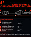 Diagram of Pair Rear CV Axle Shafts For Polaris Ranger 500 2007 2009 700 2007 800 2010 2017 with specifications