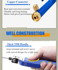High Pressure Power Washer Wand For Garden Hose With Jet Nozzle And Fan Nozzle showing copper connector and TPR handle