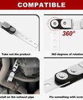 3 Inch Exhaust Hanger Kit 12 Piece with 360 Degree Swivel Clamps Adjustable shown in various installation stages