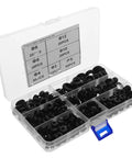 Rubber Wire Harness Grommet Kit With Double Sided Waterproof Seal, 260 Pieces, Easy Install And Precise Fit For Automotive Wiring Harness, DIY Electrical Cable Grommets, Waterproof Cable Gasket Set in storage case