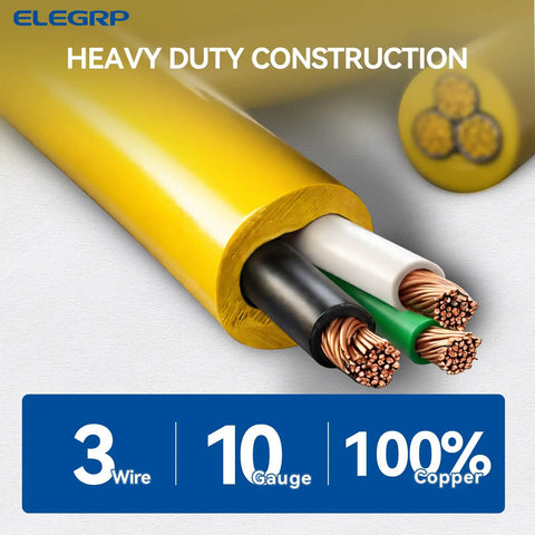 Legit Game Changer Nema 10 30P To 14 50R Adapter Cord For Instant Level 2 EV Charging showing 10 gauge copper wire construction.