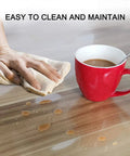 Office Chair Mat for Hardwood Floors 36x47 Heavy Duty Desk Chair Floor Protector Easy Clean Non Slip PVC Mat with spilled coffee and towel
