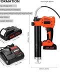Cordless Grease Gun Kit With Two Batteries And Carrying Case, 20V High Pressure 10000 PSI Pro Grease Pumper with hose and battery.