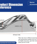 316 Stainless Steel Rope Cam Cleat dimensions 47mm x 14mm x 18mm for 6mm lines, marine accessory for boats and kayaks.