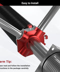 Close-up of Pair Of 0.250 Wire Size Garage Door Torsion Springs 2 Inch Inside Diameter 30 Inch Length showing installation components