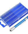 21 Piece Metric Mini Drill Bit Set With Pin Vise For Ultra Fine Wood And Jewelry DIY HSS Twist Drills 61 To 80 in blue plastic case