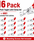 Sixteen Pack Adjustable Toggle Clamp 330 Lb Heavy Duty 4001 Style Toggle Latch Hasp Clamp Set