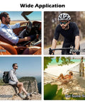 Collage showing diverse uses of 4Pcs Polarized Clip Set For Meta Wayfarer Gen 2 Smart Glasses RW4008 RW4012 L Frame UV Protection