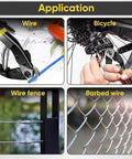 DISEN wire cutters with chrome-vanadium steel jaws and matte handle; for wire, bicycle cables, fence wire, and barbed wire.