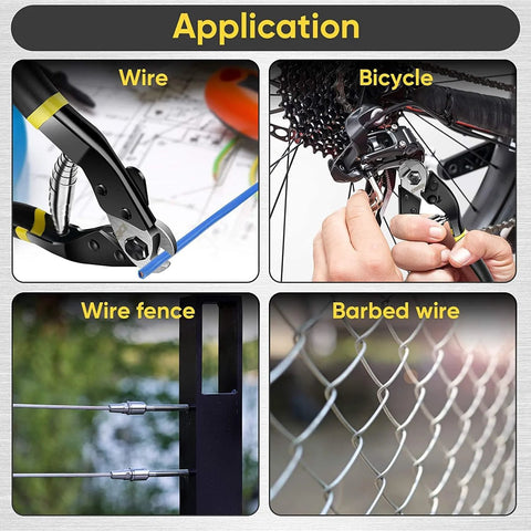 DISEN wire cutters with chrome-vanadium steel jaws and matte handle; for wire, bicycle cables, fence wire, and barbed wire.