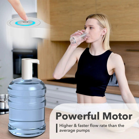 USB Charging Water Bottle Pump Dispenser For 5 Gallon Jugs Universal Portable Water Dispenser with one-touch access in kitchen scene
