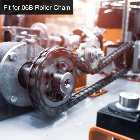 Heavy Duty 16 Tooth Roller Chain Sprocket With 3 By 8 Inch Pitch, 22mm Bore, 06B fit, mechanical drive gear in action
