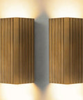 ZEROUNO Modern LED Wall Sconce Indoor Wall Lights Set of 2, Bronze Hardwired with Up and Down Lighting on Wall