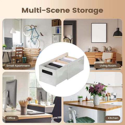 Slick Adjustable Drawer Organizer Slides Easy To Block Any Gap No Sweat Guaranteed For Organizing Makeup Pens And Gear in various home setups.