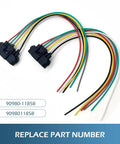 2 Pack Throttle Body Pigtail 6 Pin Plug And Play Throttle Position Sensor Repair Connector Waterproof And Heat Resistant Vehicle Harness Plug Connector Compatible With 9098011858 Black with colorful wires shown.
