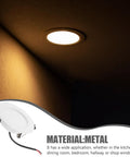 ROMISBABA 10 Pcs White LED Recessed Downlight Retrofit with Metal Housing installed in a ceiling, providing warm lighting.