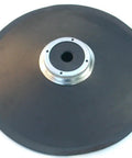 Solid Molded Rubber Grease Follower Plate For 120 Pound Sixteen Gallon Drum With One And A Half Inch Downtube And Fourteen And One Quarter Inch Diameter