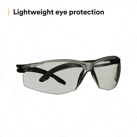 SecureFit 500 Series Safety Glasses With Adjustable Ratchet Temples All Day Comfort Anti Fog Anti Scratch Gray Lens Black Frame ANSI Z87 Impact Rated Indoor Outdoor Sporty Eye Protection