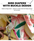 Reusable Bird Diaper Flight Suit With Adjustable Straps For Cockatiels Parrots And Macaws with floral pattern and buckle