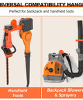 Backpack Blower Rack Wall Mount 4 Pack Heavy Duty Steel Holder With Hose Hook And Rubber Coated Guard No Wobble Secure Storage For Leaf Blowers Ideal For Home Garages And Pro Landscaping for handheld tools and backpack blowers
