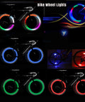 Colorful LED Bike Wheel Lights Set, 5 Pack Waterproof Spoke Lights With Easy Install, 3 Modes, Lit Night Safety Decoration