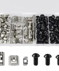 Heavy Duty M6 T Nut Screw Kit For 3030 3060 Aluminum Extrusion 100 Pieces with assorted T nuts and hex screws in case