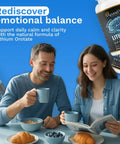 Two people enjoying breakfast with Lithium Orotate 10mg With Magnesium Taurate And L-Tryptophan For Brain Health bottles visible