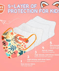 Kids KN95 Face Masks Pack 30 Pcs 5 Layer Disposable Protective Masks Small Size With Elastic Earloops Graffiti Design