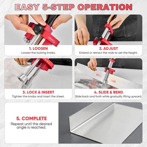 No Sweat Handheld Sheet Metal Bender And Five Inch Manual Bending Roller Workshop Essential For Creating Flawless Edge Seams On Roofing Flashing And Trim Daily