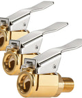 3 Pack Brass Tire Air Chuck With 8mm Threaded Male Lever Lock Inflator Hose Adapter Clip On Connector For Air Compressor