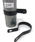 Heavy Duty Ten Pack Tension Bands With Bolts And Nuts For Chain Link Fence Posts Two And Three Eighths Inch Outer Diameter
