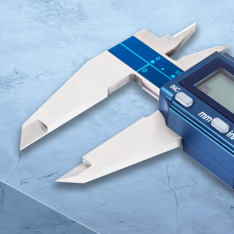 8 Inch Digital Caliper Stainless Steel IP67 Coolant Proof with 200mm Range, large LCD display, close-up view