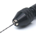 Close-up of pin vise drill from Pro Grade 61 Piece Pin Vise Drill Set With 50 Micro Twist Bits 1 To 3mm And 10 PCB Mini Bits 0.1 To 1mm