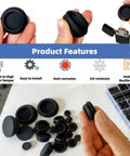 125 Pieces Black Rubber Round Hole Plugs Set In Eight Sizes Silicone Plugs For Round Holes With Product Features