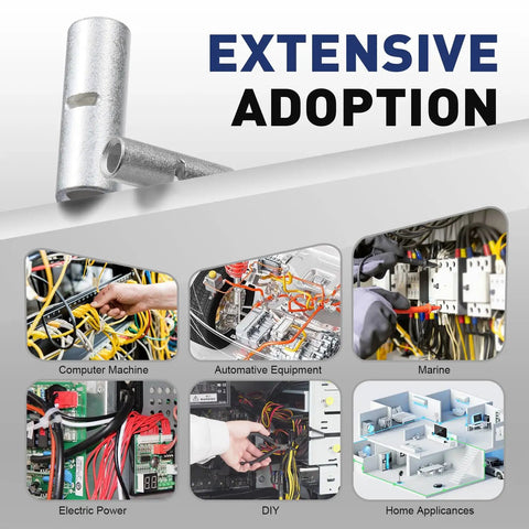 Beefy Crimping Tool Kit With 240Pcs Non Insulated Wire Connectors AWG 26-6 Butt Splice Terminals and usage examples.