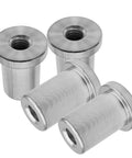 Heavy Duty Steel Weld Nuts 4 Pack Featuring 1/2-20 Thread And Extended Step Design For Chassis Fabrication And Diy Auto Builds. Close-up view of four steel weld nuts.