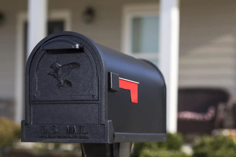 Heavy Duty Post Mounted Outdoor Mailbox in Black with Galvanized Steel Construction Weatherproof All Year Built Tough Large USPS Approved Curbside Mailbox