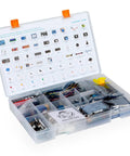 Top view of Uno R3 Project Starter Kit With Over 200 Components And 63 Modules Includes A 30 Lesson PDF Tutorial Compatible With Arduino IDE
