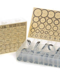 Backup Ring Kit Nitrile Buna 90 Durometer Black 36 Sizes 293 Pieces For AS568 Standard Sizes with organized compartments