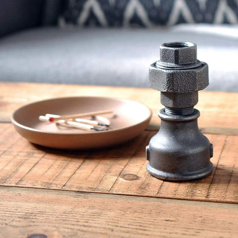 Built Tough Malleable Iron Reducing Coupling Threaded Pipe Fitting Connector 6X4 Inch displayed as a decorative piece.