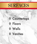 Surfaces suitable for No Fuss Granite Sealer And Stone Protector Spray: countertops, floors, walls, vanities.