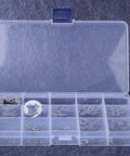 Top Picks 304 Stainless Steel Retaining Rings Set With Durable E-Type Fasteners For Home And Projects, Sizes From One Point Two To Fifteen Millimeters Heavy Duty Hardware Kit stored in a clear organizer box.