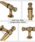 10 Pack 3 Inch Hole Centers Antique Brass Cabinet Pulls Vintage Brass Cabinet Hardware close-up with zinc alloy details
