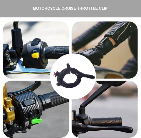 Universal Motorcycle Cruise Control Throttle Clamp Kit For Most Motorcycles And Electric Vehicles, No Tool Needed Handlebar Mount, Durable Black Aluminum Alloy Throttle Booster, Improves Comfort, Smooth Acceleration, And Fuel Efficiency