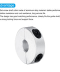 Double Split Aluminum Shaft Collar 8mm Or Five Sixteenth Inch Bore Clamping Collar With Set Screw 4 Pack That Locks In Tight